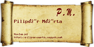 Pilipár Márta névjegykártya